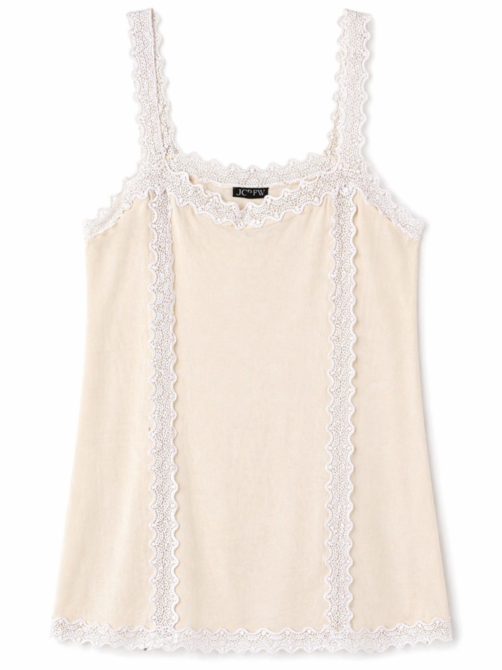 J.Crew Linen Lace Trim Tunic Top Size 20 Cream White Boho Summer